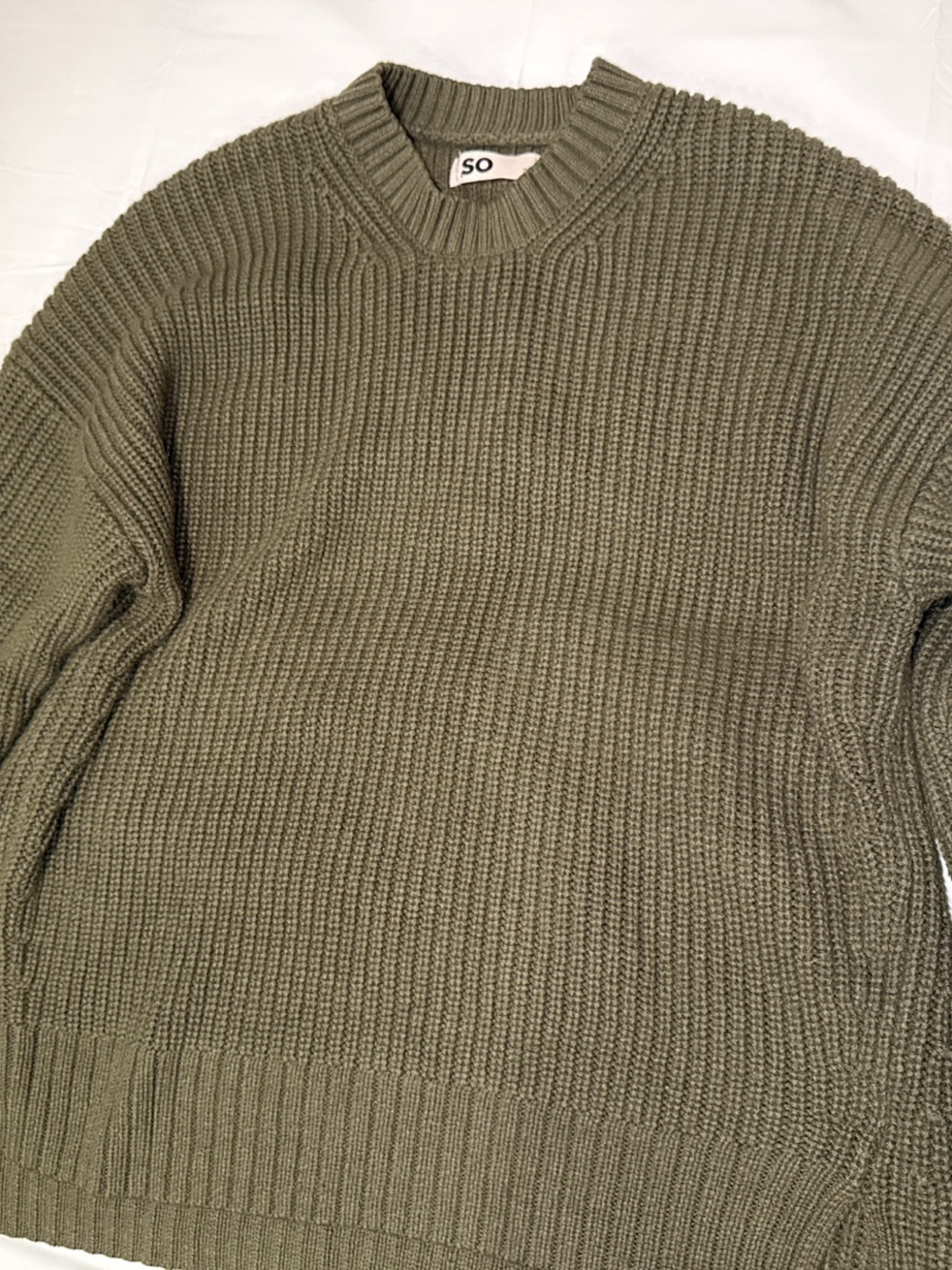Olive Green Chunky Knit Sweater